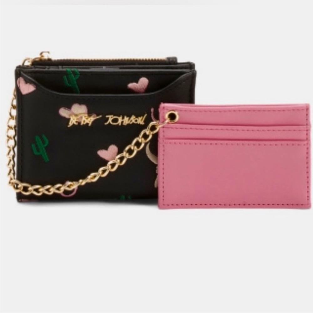 Betsey Johnson Black Card Holder and wallet